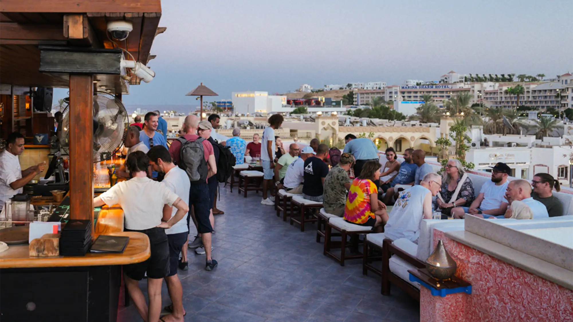 Sunset from the Camel rooftop terrace