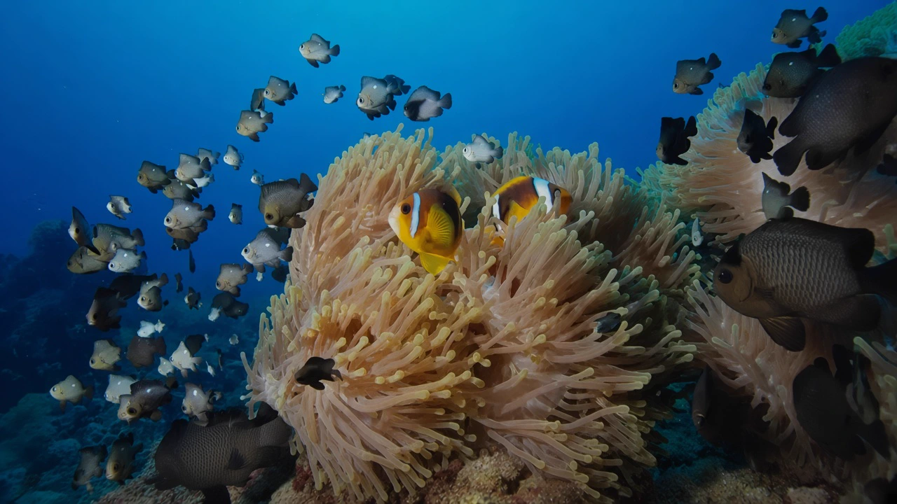 Clownfish in a sea anemone in the Straits of Tiran